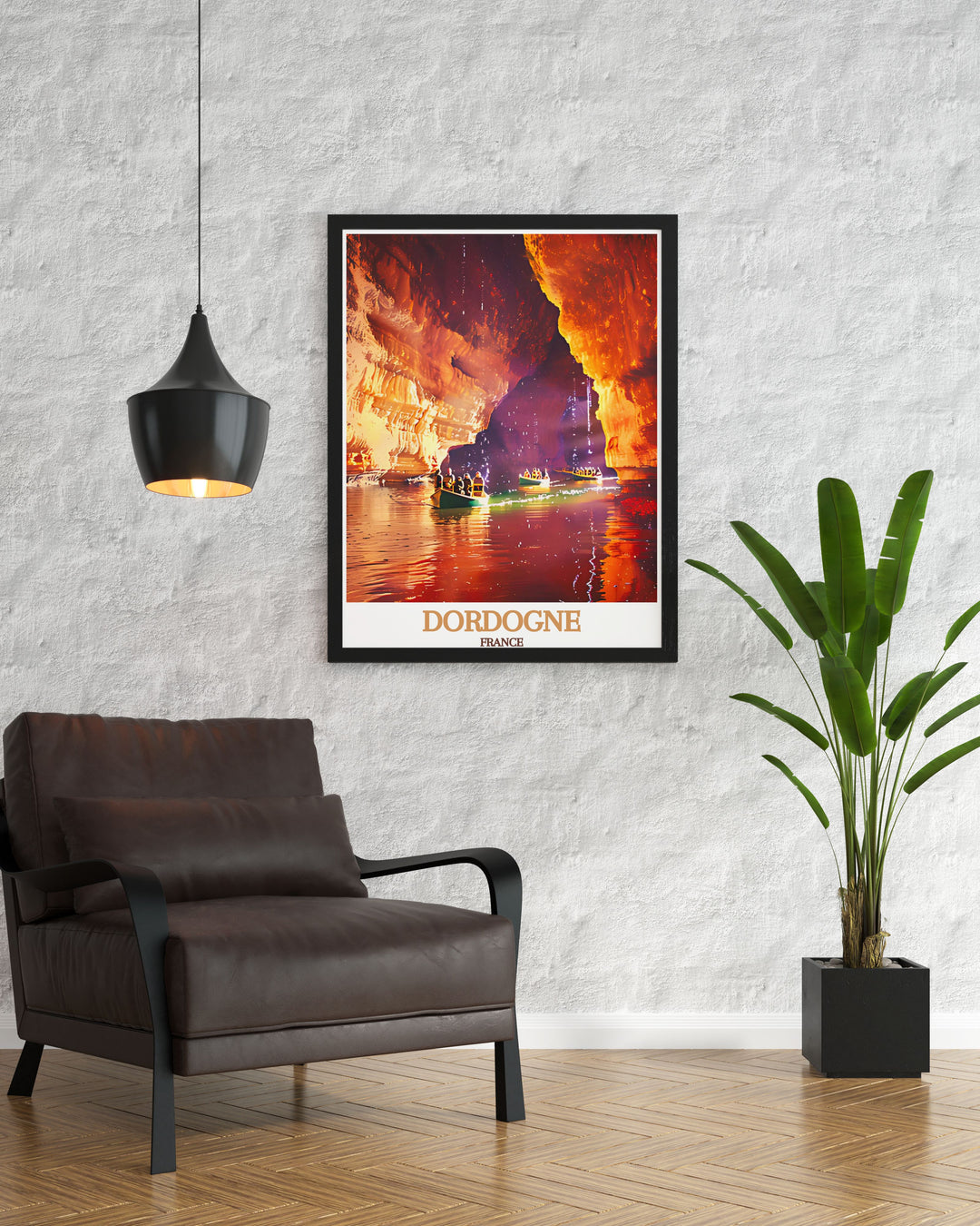 This travel poster captures the enchanting landscapes of Dordogne, showcasing its picturesque villages and lush valleys, perfect for adding a touch of French charm to your home.