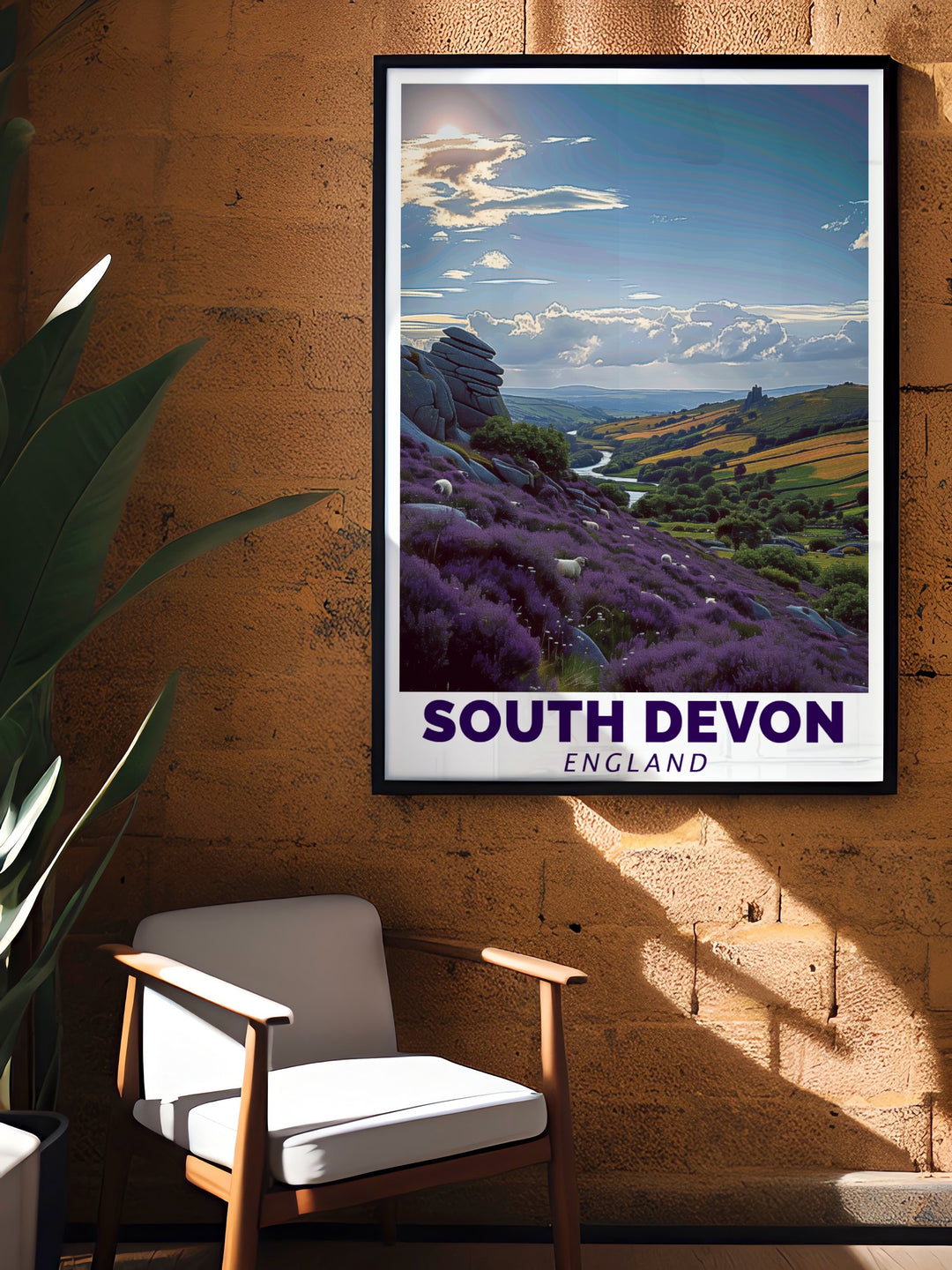 South Devon Poster and Dartmoor National Park Artwork designed to bring the beauty of the UKs most stunning landscapes into your home. Ideal for modern decor and nature lovers. A great travel gift for birthdays or special occasions.