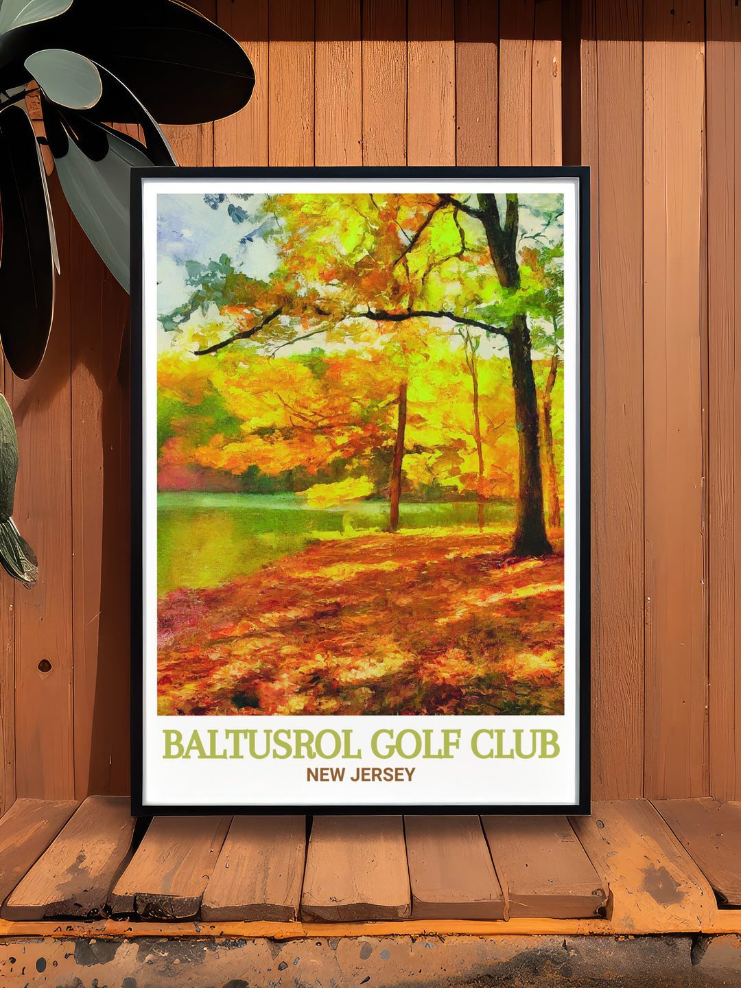 Baltusrol Golf Club Travel Print highlighting the grandeur of Baltusrol Golf Club and the serene environment of Watchung Reservation. This wall art is perfect for those who appreciate the blend of sport and nature, making it a must have for any fan of golf or outdoor beauty.