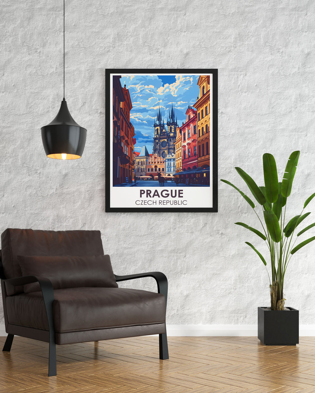 Enhance your home decor with an Old Town Square Travel Poster. This Prague Wall Art is perfect for showcasing the beauty of the Czech Republic. The detailed illustration makes it an excellent piece for any Prague Home Decor collection.