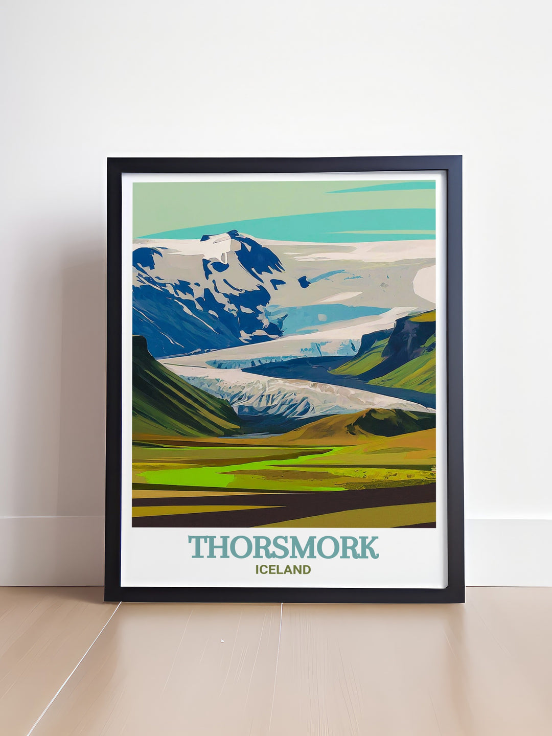 Celebrate the wild beauty of Iceland with this print of Thorsmork and Eyjafjallajökull Glacier. Perfect for adding a touch of adventure to any room.