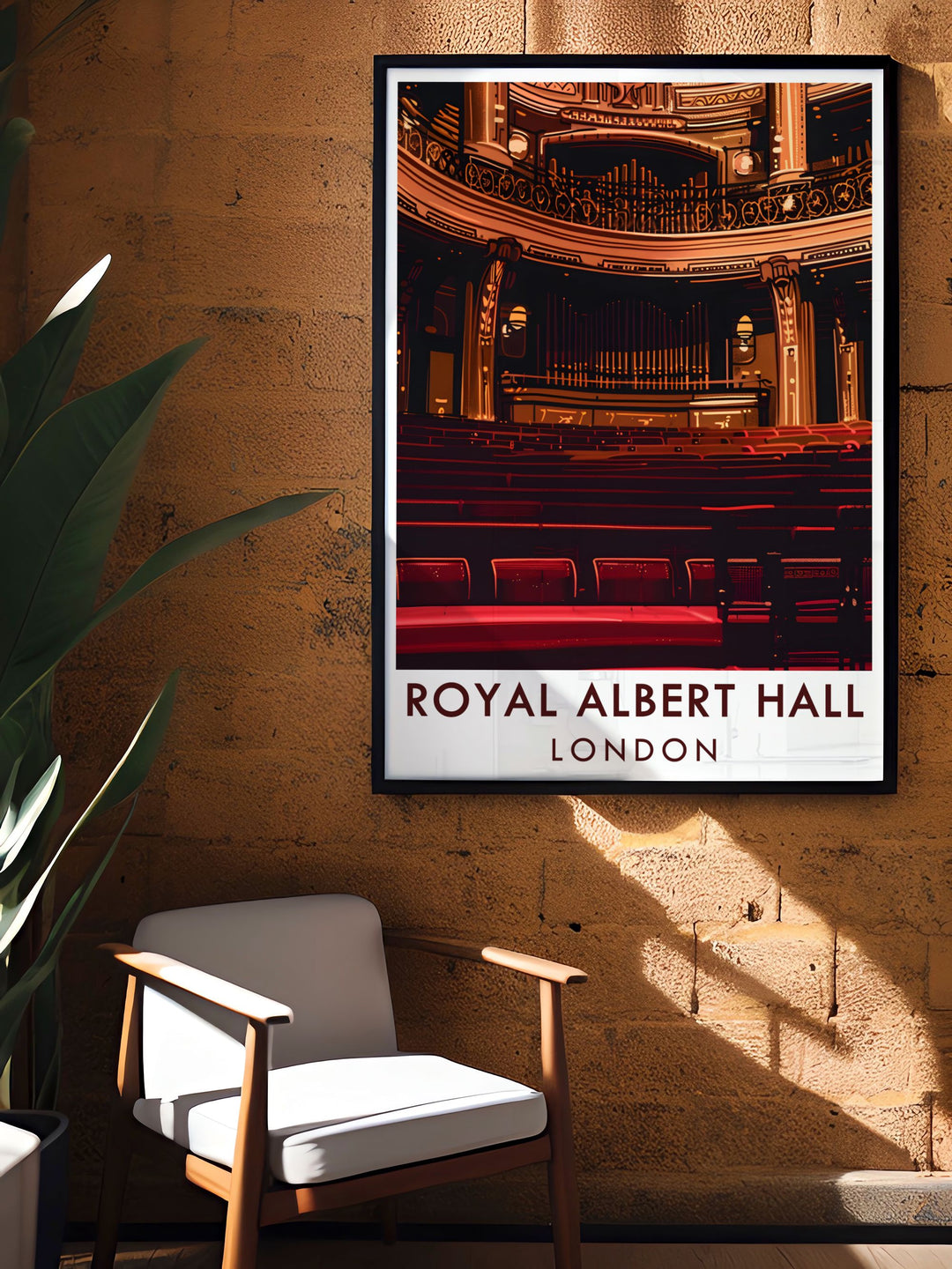 Royal Albert Hall poster ideal for London theatre enthusiasts and fans of iconic architecture makes a thoughtful and elegant gift showcasing the beauty of Kensington and the Auditorium