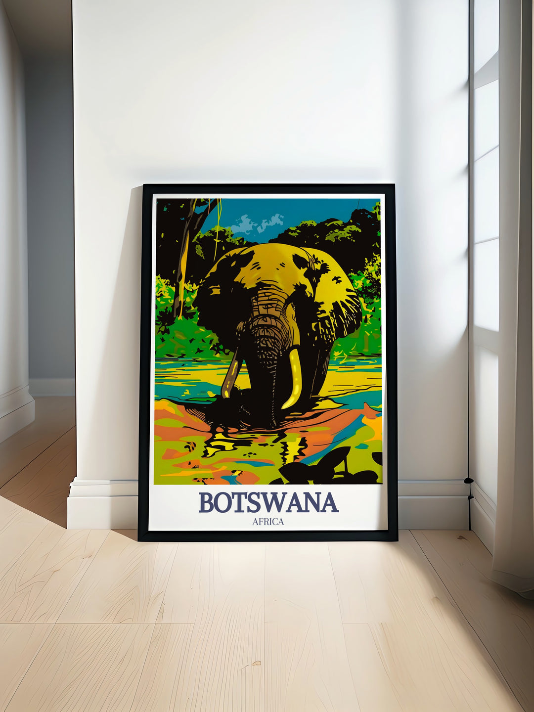 Stunning Botswana wall art featuring the Okavango Delta and Moremi Game Reserve. Discover the beauty of these regions with vibrant Botswana prints perfect for home decor and art lovers seeking unique travel inspired artwork.