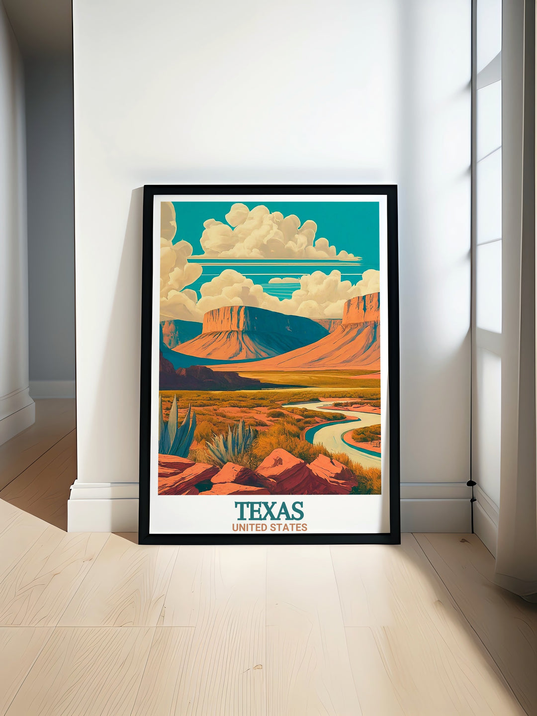 Guadalupe Mountains National Park Poster featuring El Capitan and Guadalupe Peak Texas. Perfect for your home decor. This vibrant print showcases the natural beauty of Big Bend National Park and the desert landscape of Texas USA.