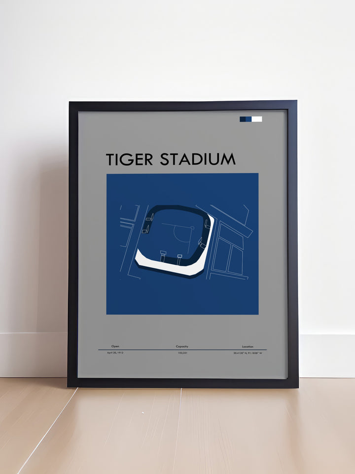 LSU Tigers Print depicting the energy of LSU Tiger Stadium in Louisiana with dynamic and vibrant artwork showcasing the passion and tradition of LSU Tiger Football for any collector