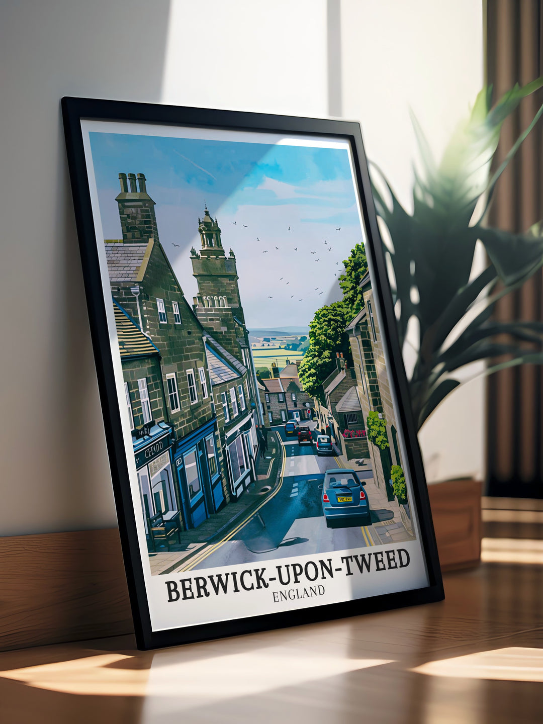 This Northumberland canvas art captures Berwick town, with its fortified walls and scenic landscape. Perfect for any travel enthusiast, this poster showcases one of Englands hidden gems with artistic flair.