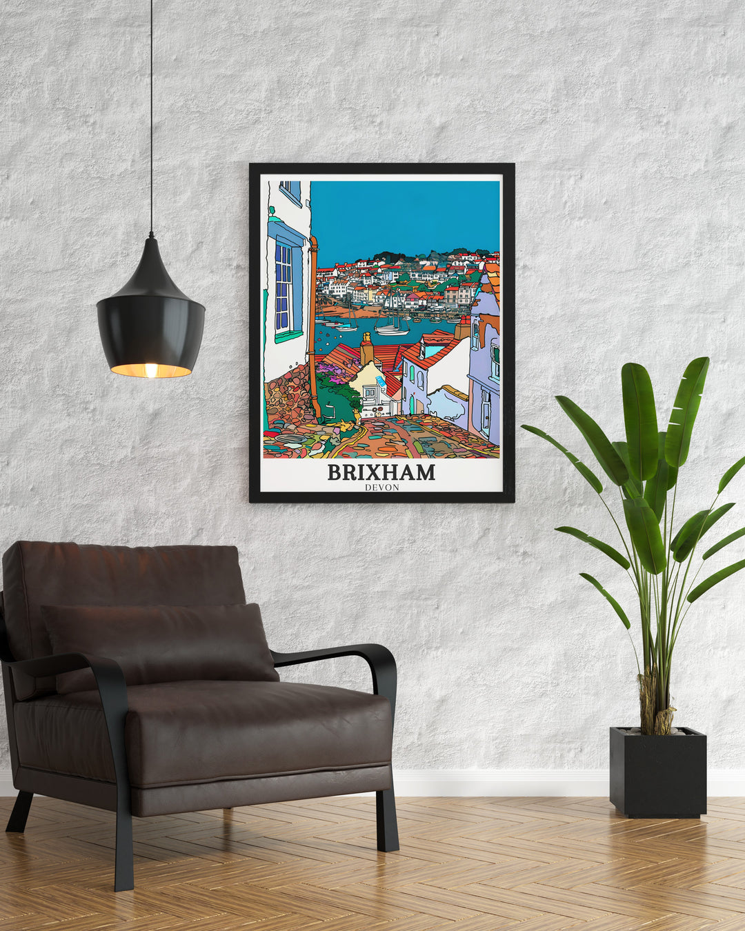 Brixham Wall Poster brings a piece of Englands coast into your home, featuring the picturesque Brixham Harbour, perfect for creating a relaxing atmosphere in any space.