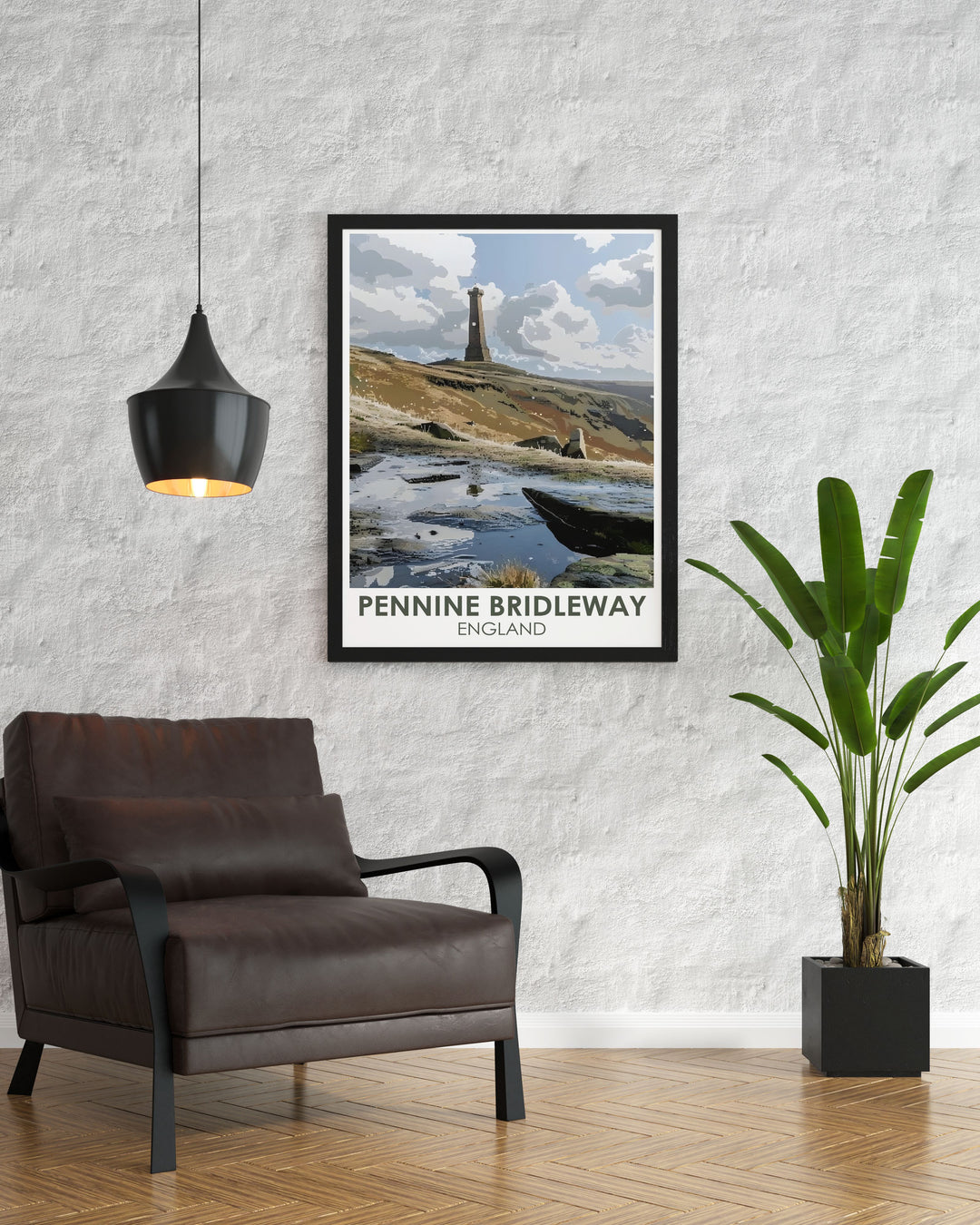 Enhance your home with Stoodley Pike modern prints. This UK Travel Poster showcases the beautiful landscape of the Pennines making it a must have for anyone who loves hiking and nature. The intricate details of Stoodley Pike artwork add a touch of elegance to any room