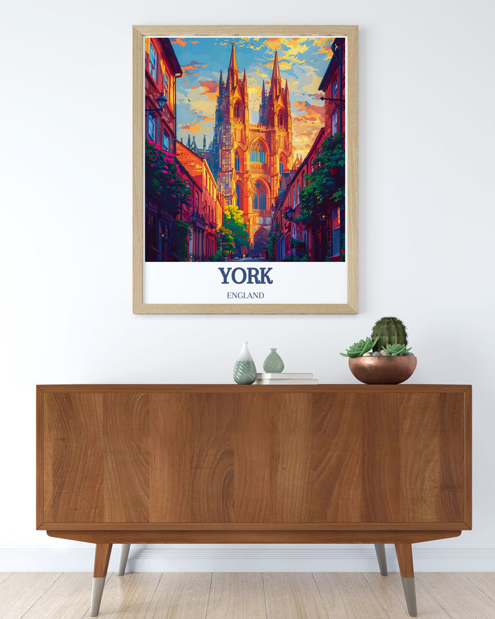 Framed Print of North Yorkshire countryside capturing the beauty of the Howardian Hills AONB. Features ENGLAND, York Minster to blend natural landscapes with historical elegance.