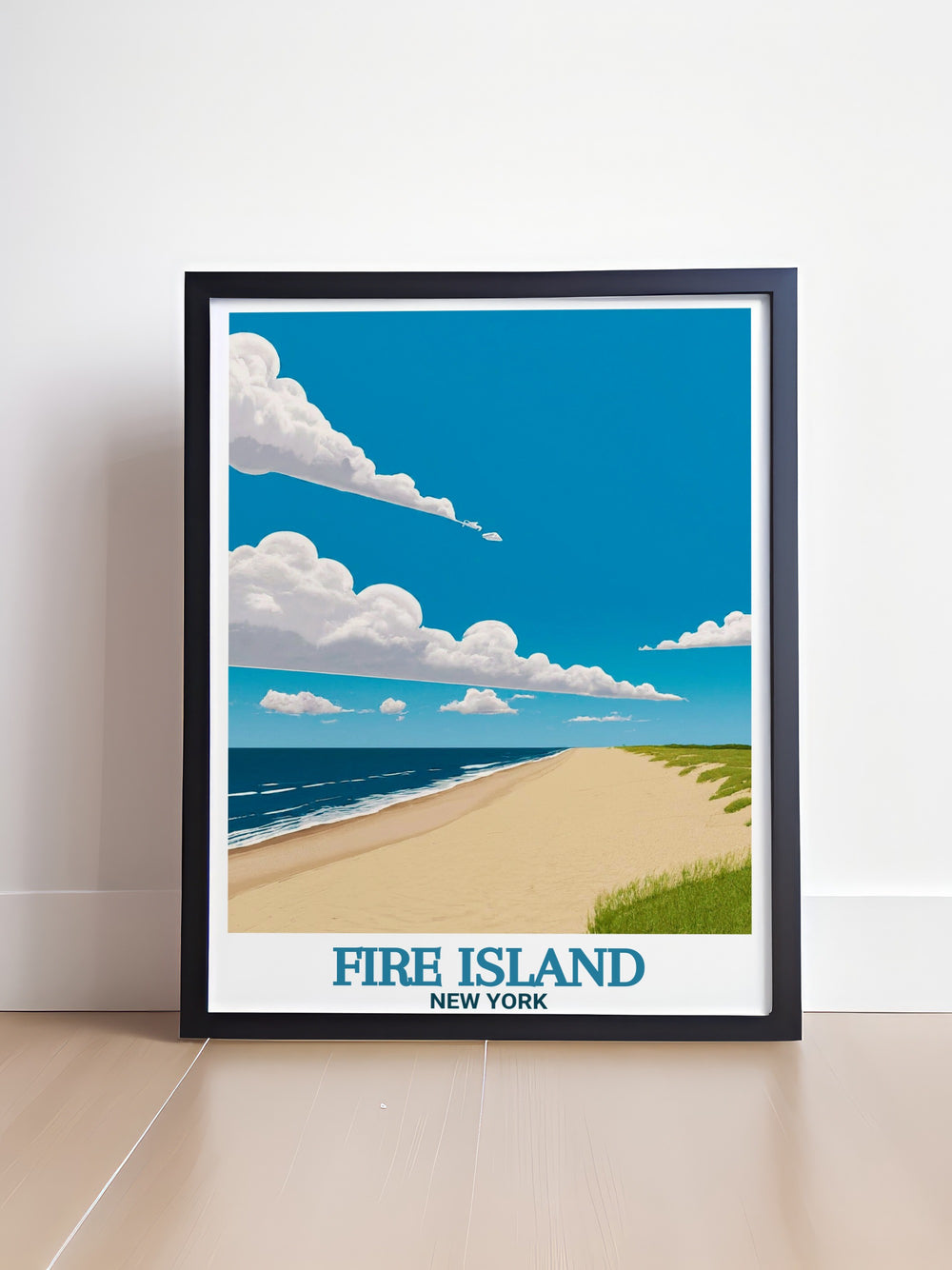 Ocean Beach canvas art brings the peaceful charm of Fire Island to life, showcasing the pristine beaches and clear skies of this iconic New York destination. This travel print is ideal for creating a relaxed, coastal atmosphere in any room.