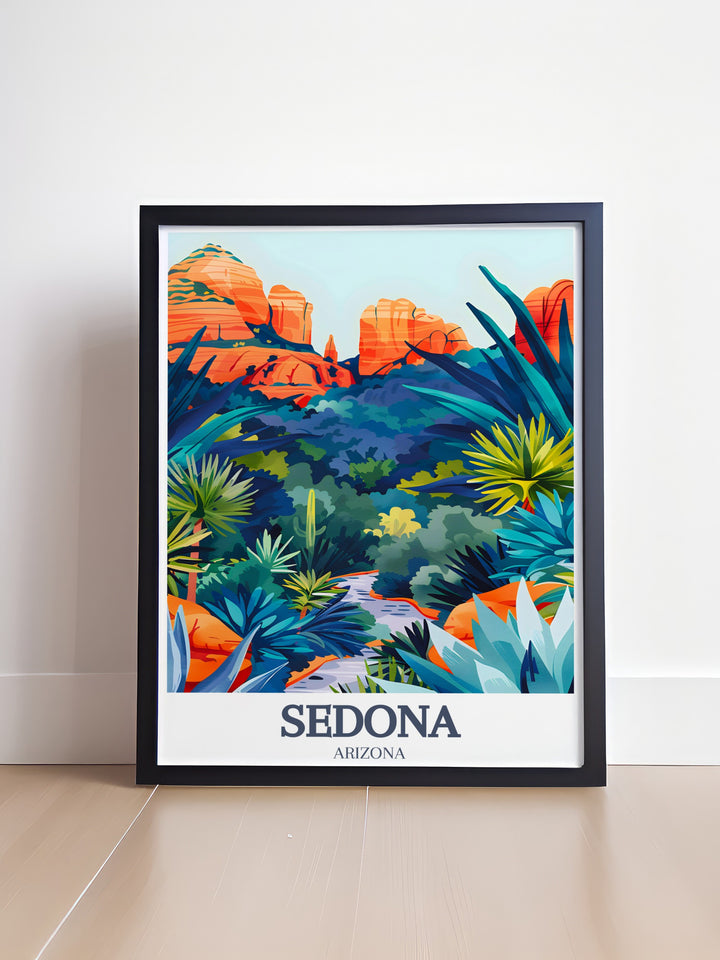 Sedona Artwork featuring the impressive Cathedral Rock and Oak Creek Canyon showcasing the stunning landscape of Arizona ideal for creating a focal point in your living space or as a cherished travel keepsake.