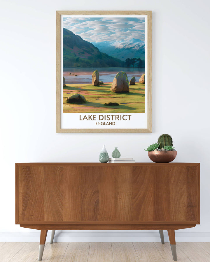 Elegant Castlerigg Stone Circle print perfect for Lake District lovers. This high quality art piece brings the tranquil and timeless charm of the Lake District into your home, making it an ideal gift for those who appreciate history and nature.