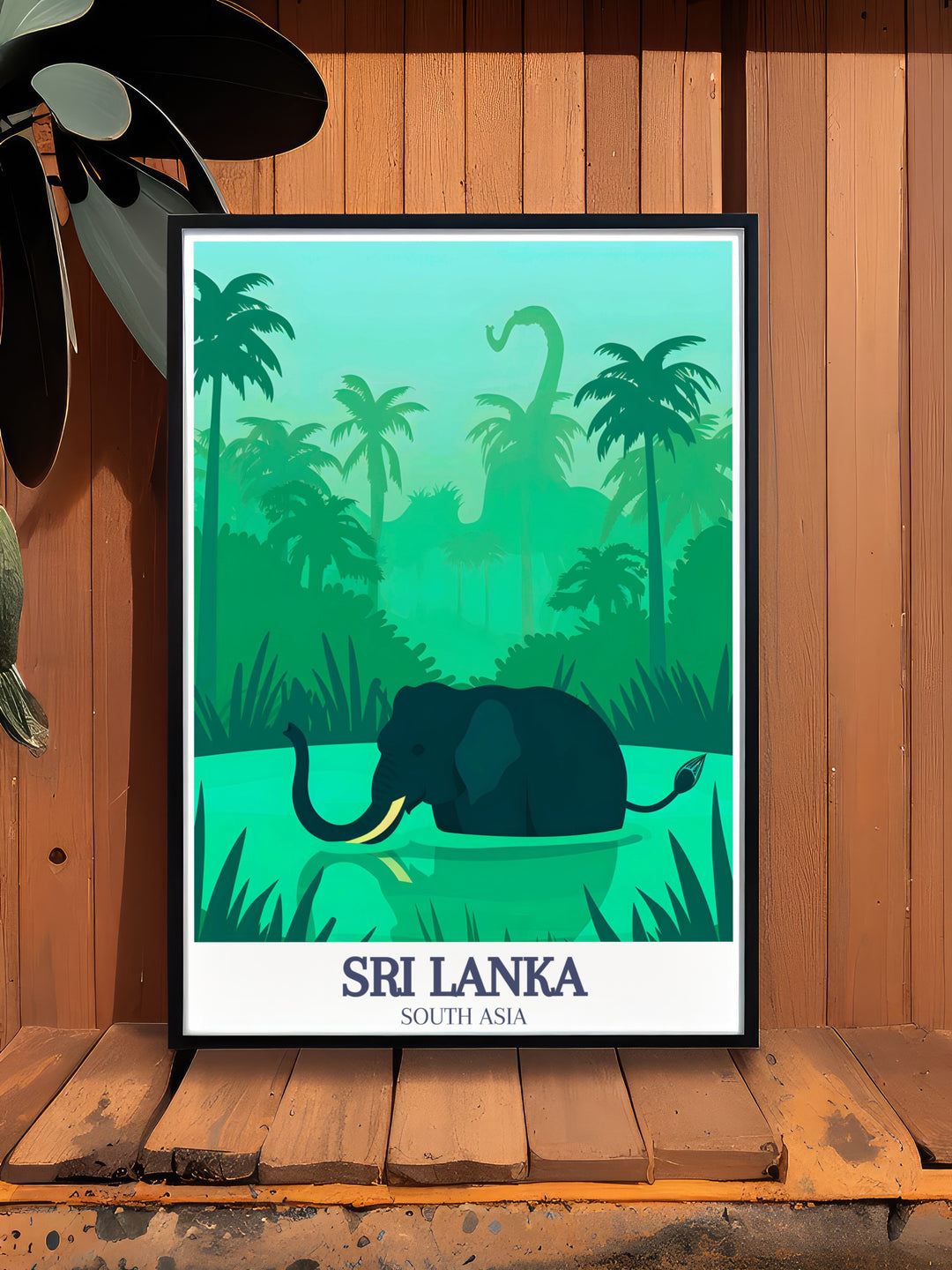 Our framed art print brings the peaceful landscapes of Pinnawala village and the Pinnawala Elephant Orphanage to life. Featuring lush greenery and majestic elephants, this travel print is perfect for anyone who wants to add a touch of Sri Lankas beauty to their living space.