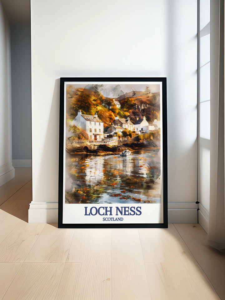 Discover the beauty of Loch Ness Lodge Drumnadrochit with this stunning wall art capturing the tranquil waters of Loch Ness and the surrounding Scottish Highlands. Perfect for creating a serene atmosphere in your living room or as a thoughtful gift.