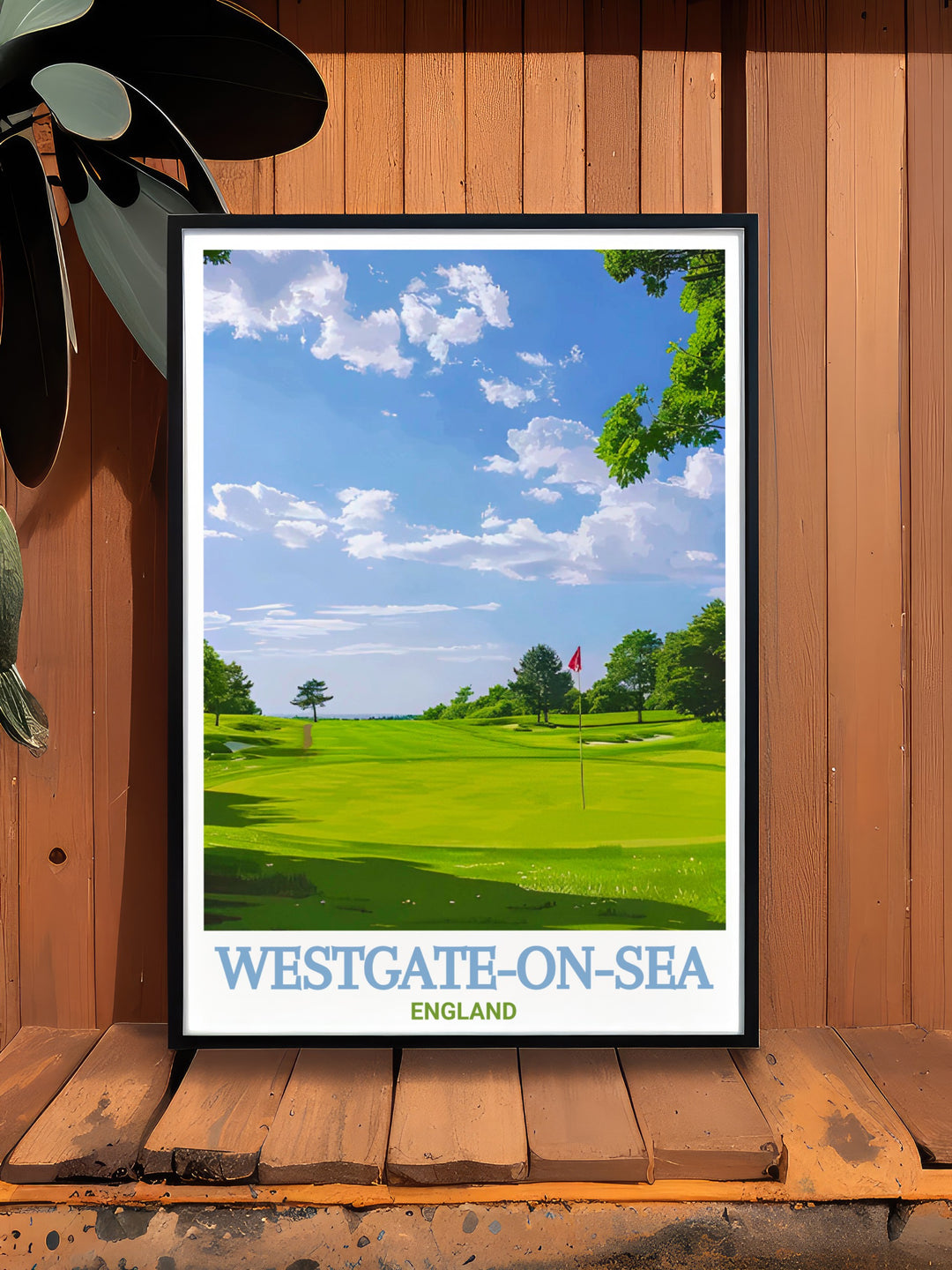 This Kent travel print showcases the peaceful elegance of Westgate on Seas Golf Club, with its green landscapes and proximity to the coast. Ideal for golf enthusiasts and coastal décor lovers, this artwork brings a sense of calm to any space.