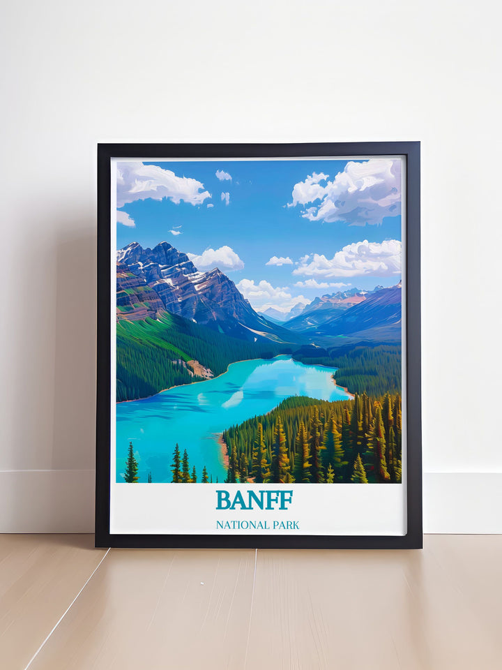 Banff National Park canvas art showcasing a breathtaking sunset over the vast, wild landscapes, perfect for those who dream of exploring Canadas rugged wilderness and bringing a piece of that adventure into their living space with this stunning visual piece.