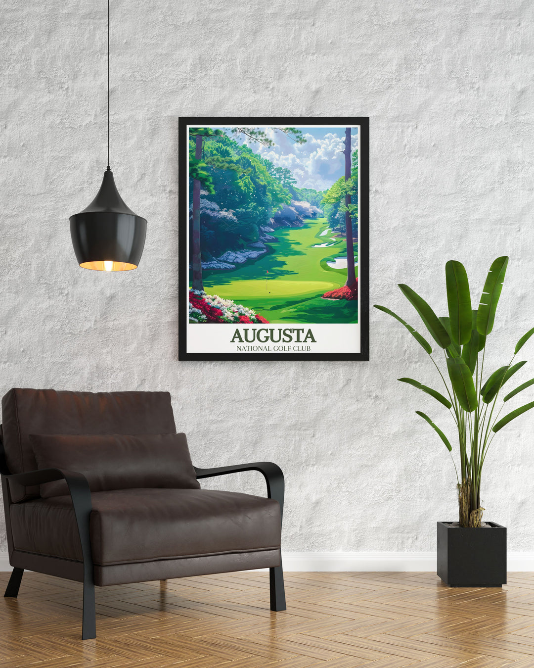 Beautiful Augusta print highlighting Magnolia Lane Amen Corner an excellent choice for golfer gifts and birthday presents celebrating the elegance and tradition of Augusta National