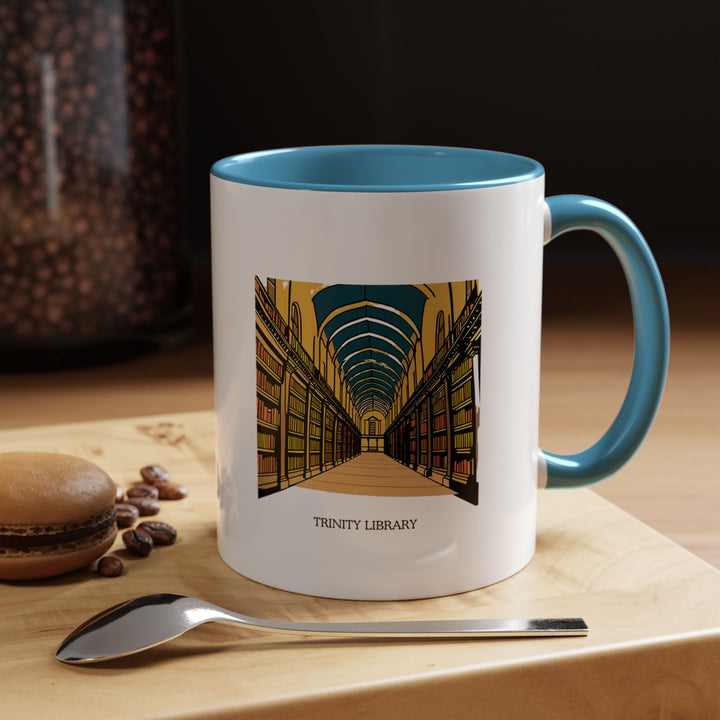 This Trinity Library mug captures the beauty of Dublin's iconic Long Room. Perfect for tea or coffee, it features intricate artwork inspired by the historic library. Durable and dishwasher safe, this mug is a meaningful gift for book lovers or Irish culture enthusiasts.