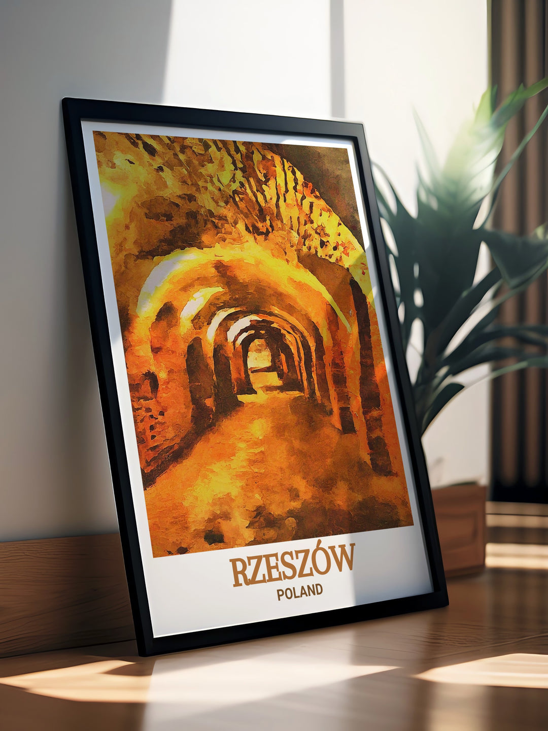 This Underground Tourist Route artwork showcases the intricate details of Rzeszows famous underground tunnels making it a timeless addition to your collection of Poland prints ideal for those who love unique and culturally rich decor.