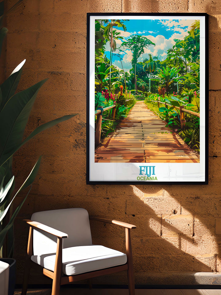 Garden of the Sleeping Giant print highlighting the breathtaking scenery of Fiji. This Fiji map art piece showcases the intricate details and vibrant colors of the Garden of the Sleeping Giant ideal for nature enthusiasts.