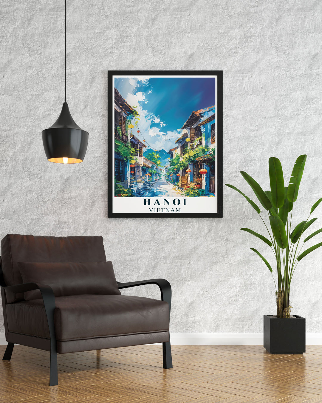 This art print of Hanois Old Quarter captures the vibrant energy and historical significance of one of Vietnams most famous landmarks.