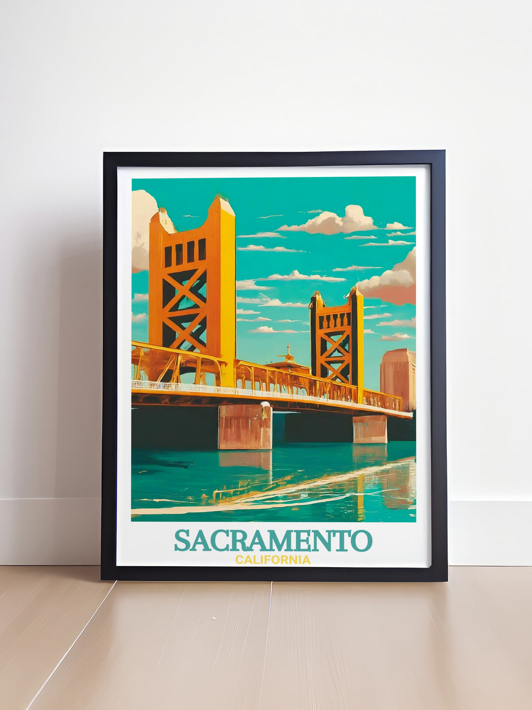 Black and white Sacramento Photo with Tower Bridge presented in a detailed street map style perfect for enhancing any living room or office decor a great gift idea for city lovers and art enthusiasts