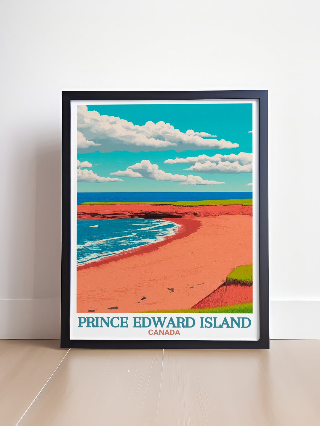 Cavendish Beach framed prints featuring the beautiful shoreline and vibrant sunsets of Prince Edward Island offering modern art and elegant home decor that brings a touch of serenity and inspiration to any living space.