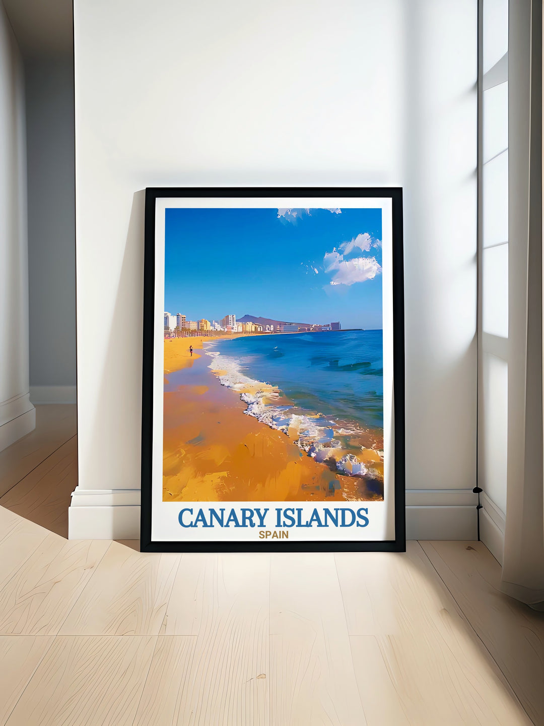 Bring the beauty of Las Canteras Beach Gran Canaria into your home with this stunning Canary Islands travel print Perfect for home decor or as a gift for Spain lovers this wall art features Fuerteventura and the stunning beaches of the Canary Islands