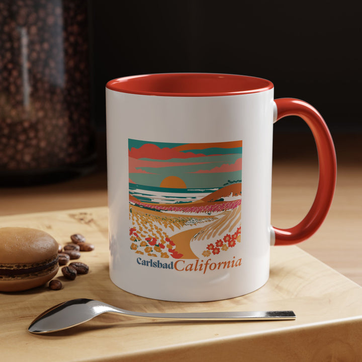 Celebrate the beauty of Carlsbad with this stylish mug showcasing intricate artwork inspired by the city’s charm. Dishwasher-safe and crafted from high-quality ceramic, it is perfect for daily use or as a meaningful gift for Carlsbad enthusiasts.