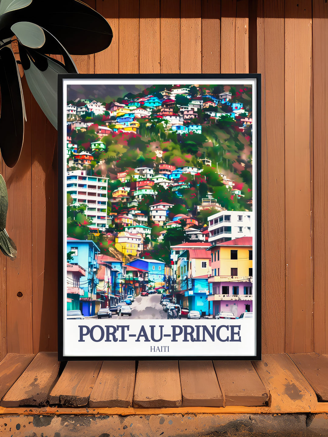 Captivating Travel Poster Print of Haiti highlighting the vibrant colors and intricate details of Pétion Ville Massif de la Selle a unique and cherished keepsake