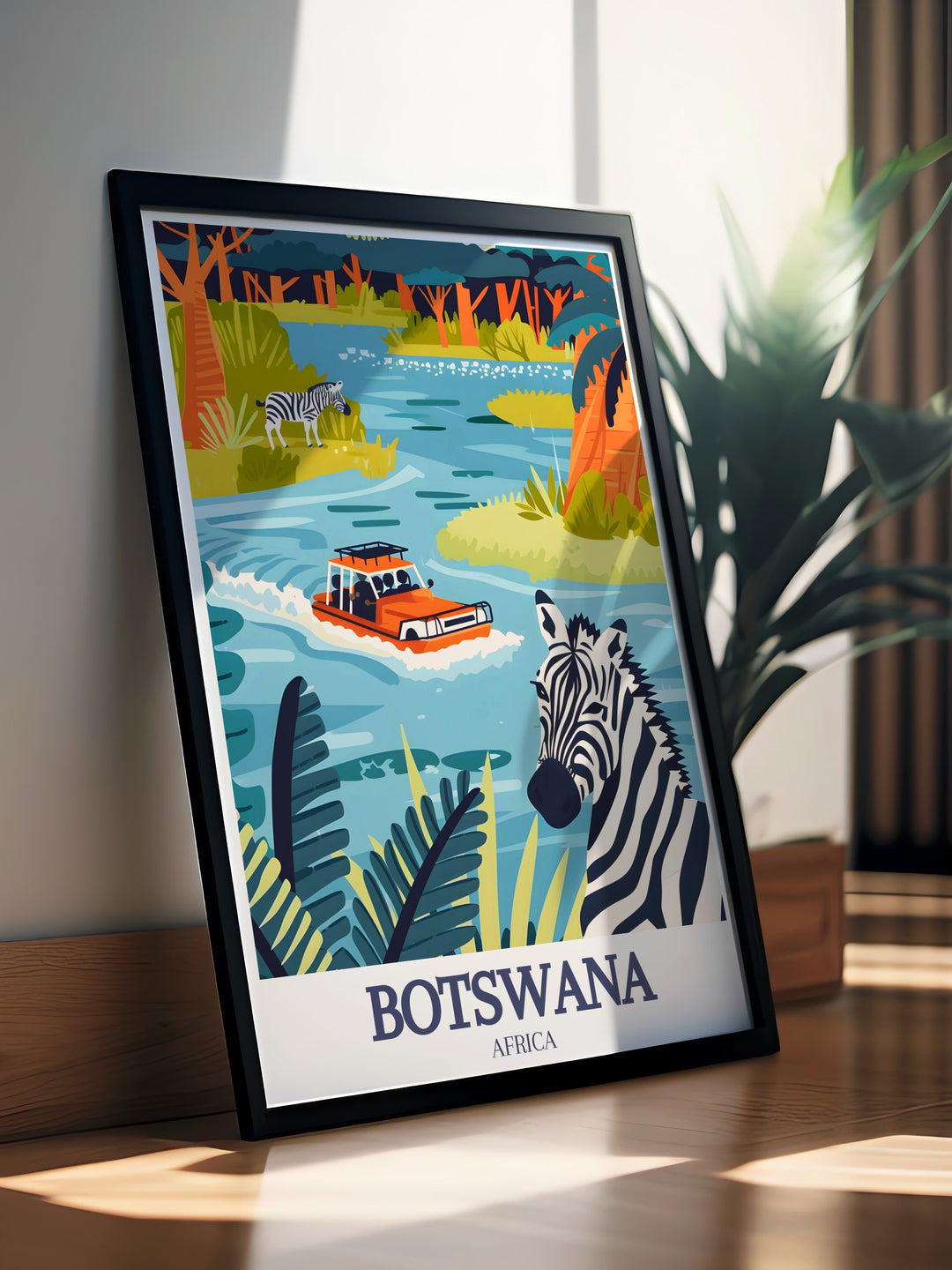 Discover the beauty of Botswana with Okavango Delta and Chobe National Park prints. Perfect for modern art lovers, these Botswana posters capture the allure of Africas natural wonders, making them ideal gifts and home decor items.