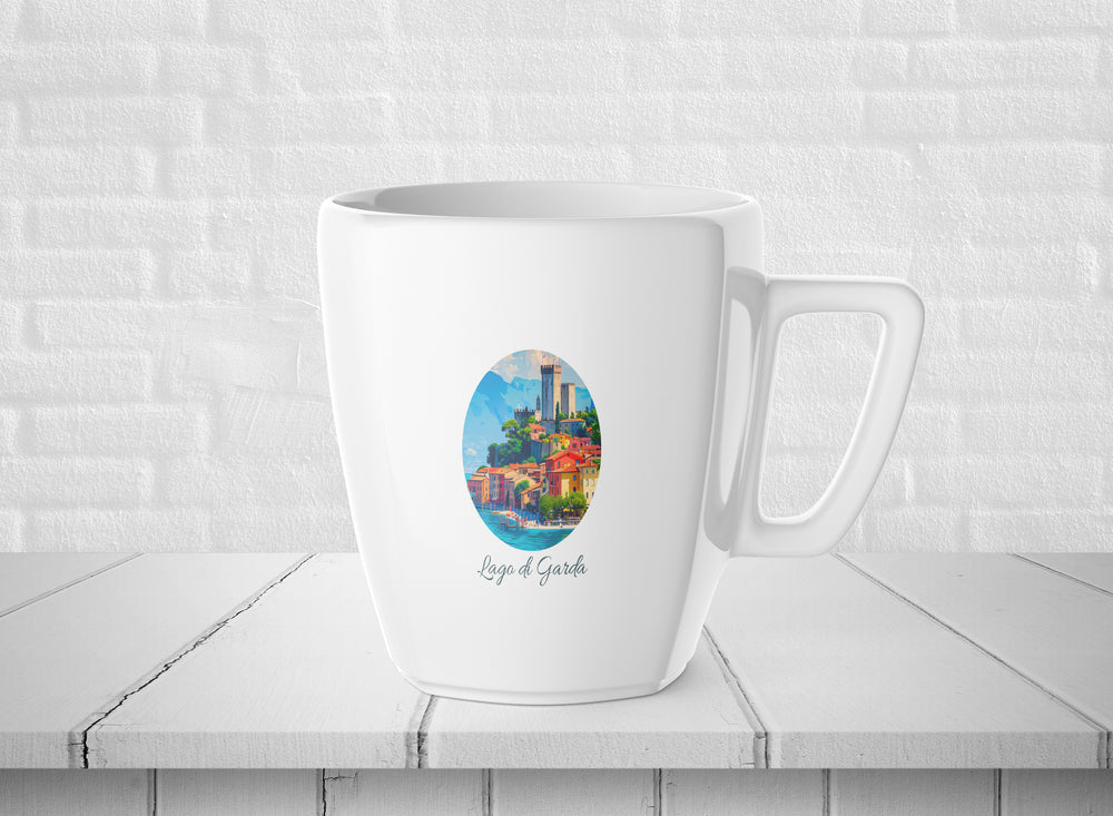 This Lake Garda mug captures the charm of Italy’s picturesque lake through detailed artwork. Crafted from durable ceramic and dishwasher-safe, it is ideal for coffee or tea lovers and makes a meaningful gift for fans of Lake Garda’s serene beauty.