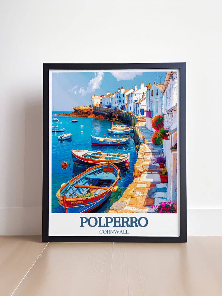 Elegant Polperro Cornwall wall art featuring the picturesque village along the South West Coast UK perfect for home decor