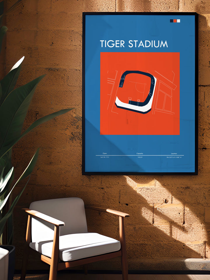 College Dorm Print of LSU Tiger Stadium highlighting the iconic football venue in Louisiana with a dynamic and vibrant design perfect for college students and sports enthusiasts