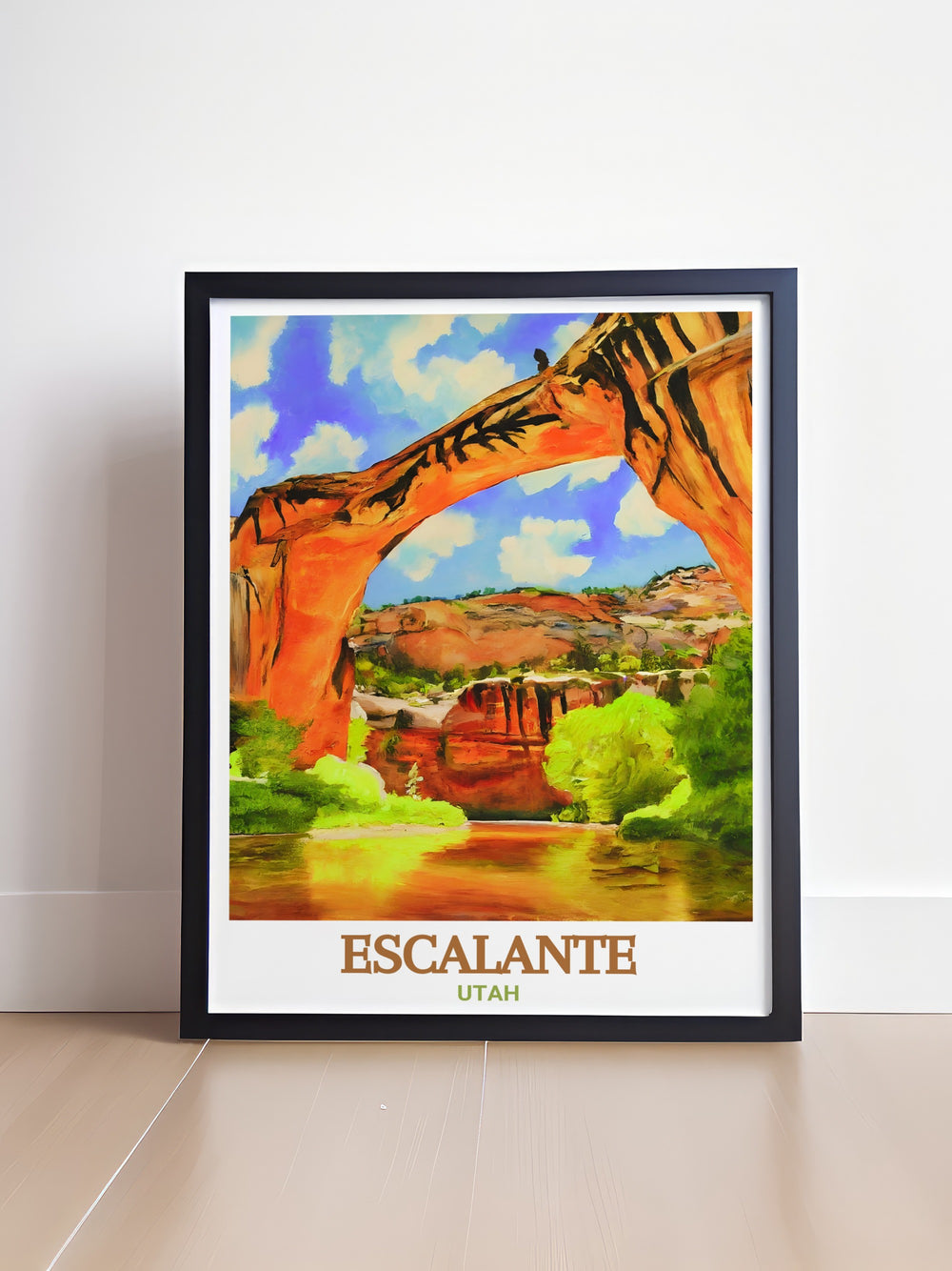 Discover the beauty of Escalante Natural Bridge with modern prints elegant Utah artwork that captures the striking natural bridge and surrounding scenery ideal for any living space