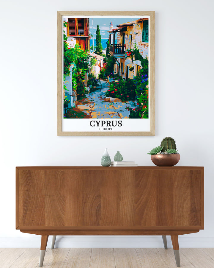 Featuring the picturesque Lania Village in Cyprus, this canvas art brings the tranquil charm of Mediterranean village life into your living space. The carefully crafted details of the villages stone paths and blooming flora are sure to captivate.