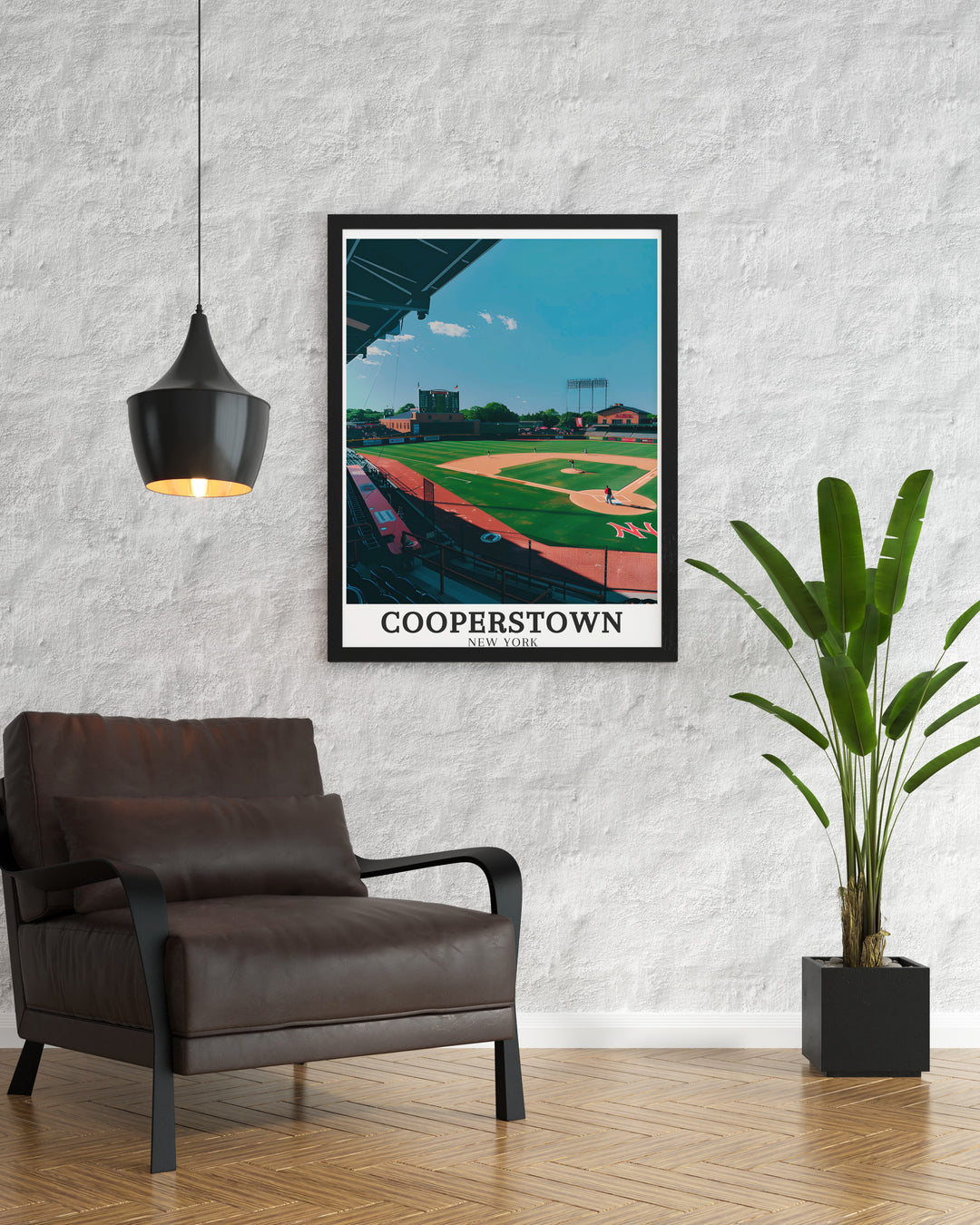 A stunning canvas print of the National Baseball Hall of Fame, this art piece brings the history of baseball to life. It captures the essence of Cooperstown and is perfect for anyone passionate about the sport.