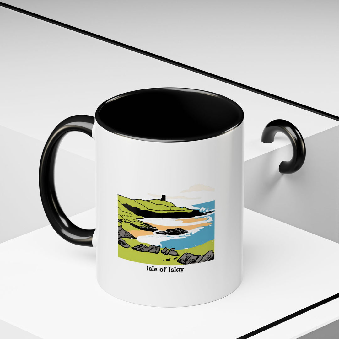 A vibrant Isle of Islay mug that features stunning artwork of the island. Made from durable ceramic, it is microwave-safe and dishwasher-safe, offering the perfect combination of practicality and artistic beauty for your morning coffee or tea.