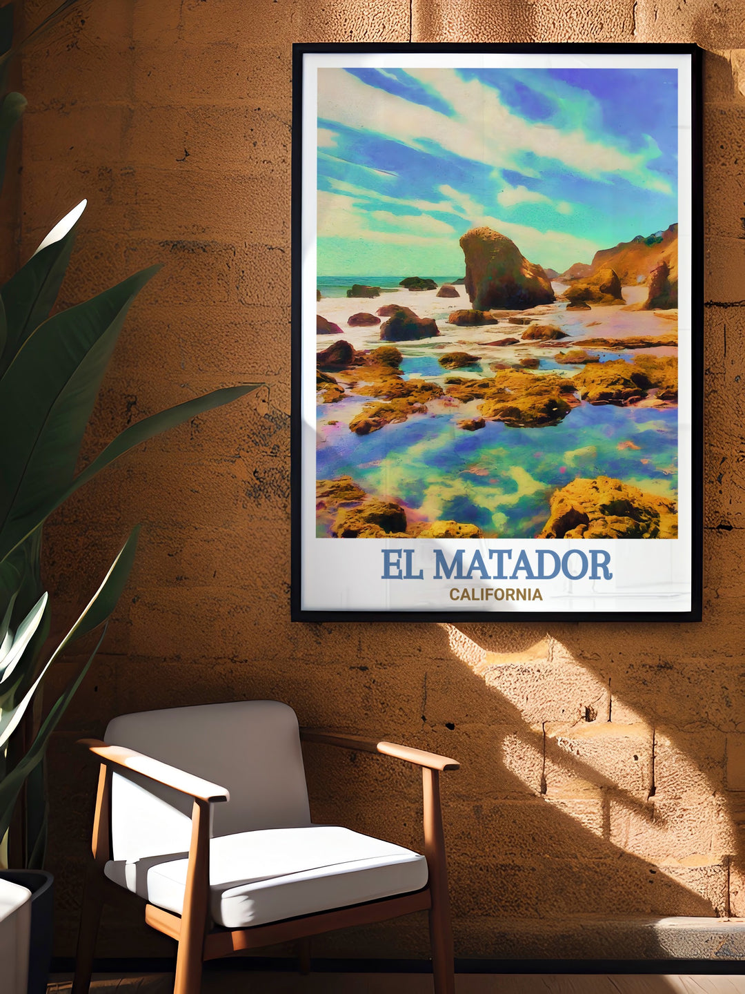 El Matador Poster captures the natural wonders of Californias coast, featuring the iconic tide pools and rock formations of El Matador Beach. This art print is perfect for anyone who cherishes Californias natural beauty and loves to explore its beaches.