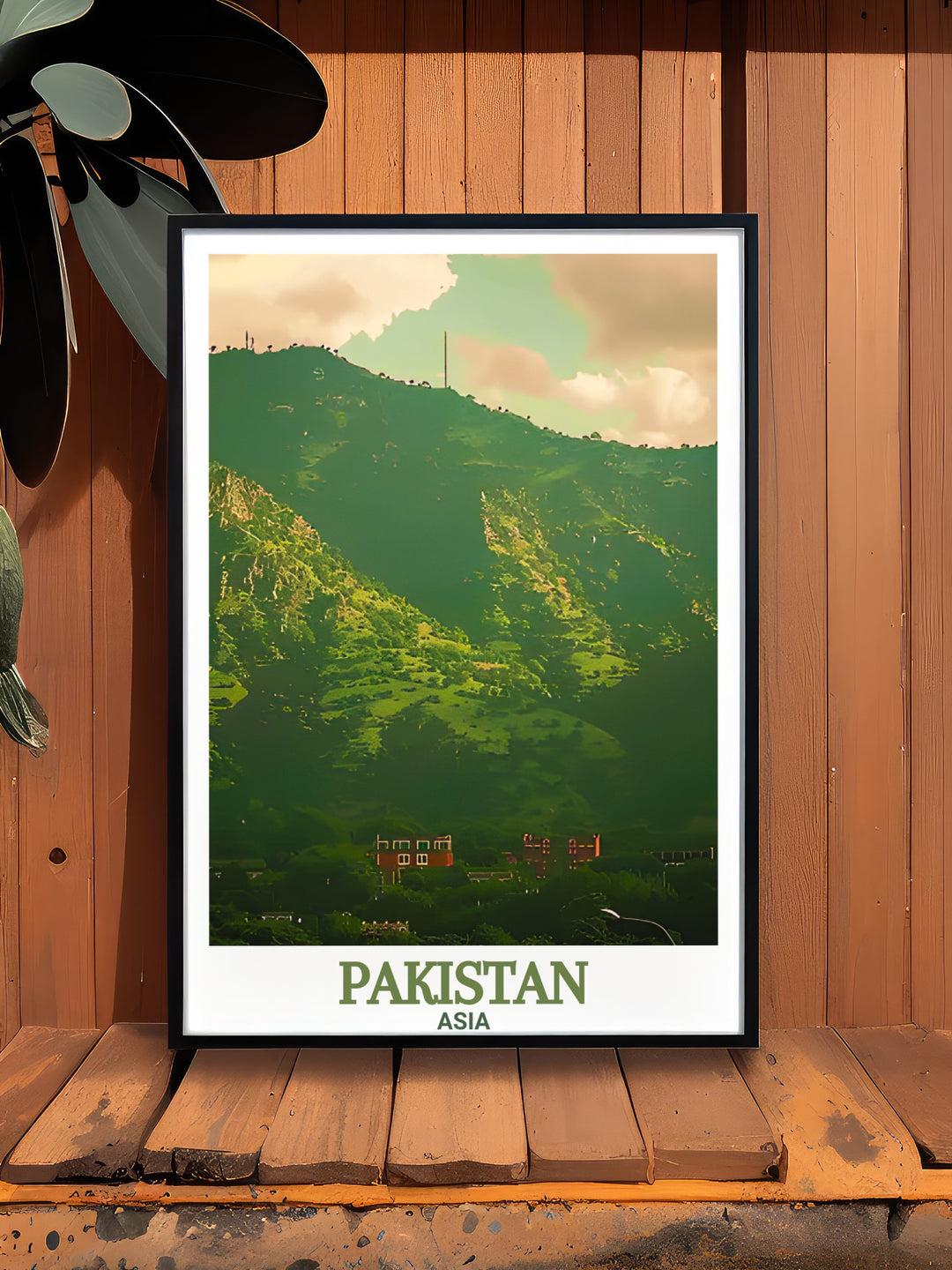 Unique Lahore Wall Art featuring the bustling life of Lahore city and the majestic Margalla Hills creating a harmonious blend of cultural and natural beauty perfect for travel poster prints