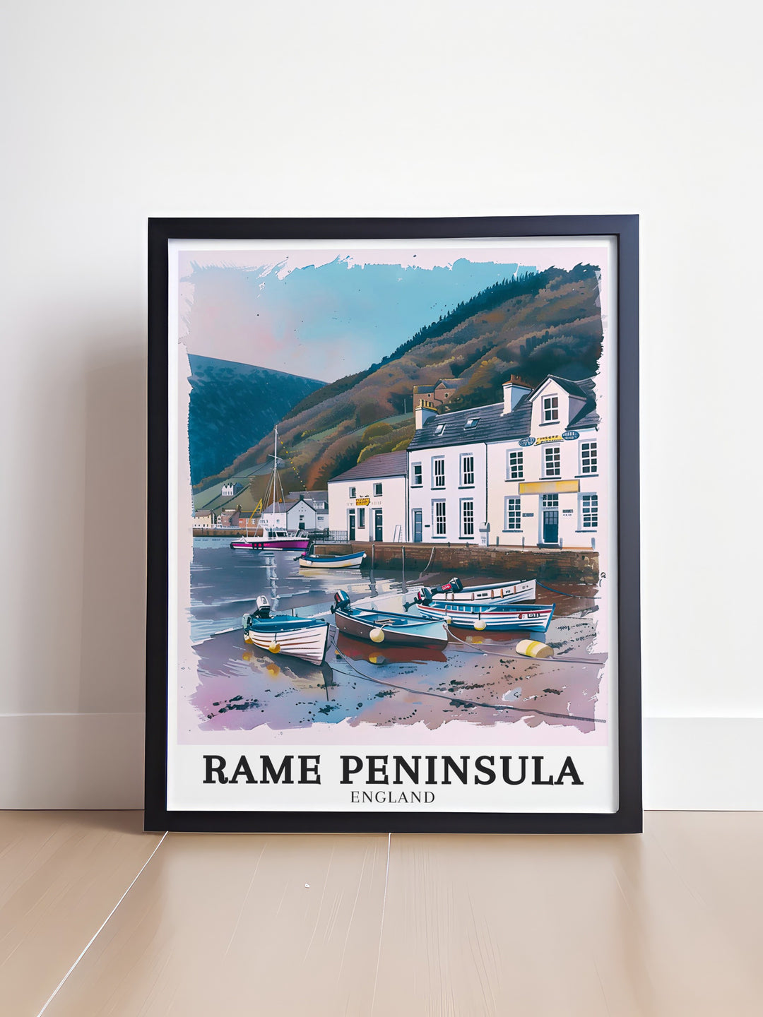 This beautiful Cornwall print features the iconic Mount Edgcumbe in the Rame Peninsula making it a perfect addition to any home decor collection Whether you are looking for a Cornwall gift or want to elevate your space this artwork is an excellent choice.