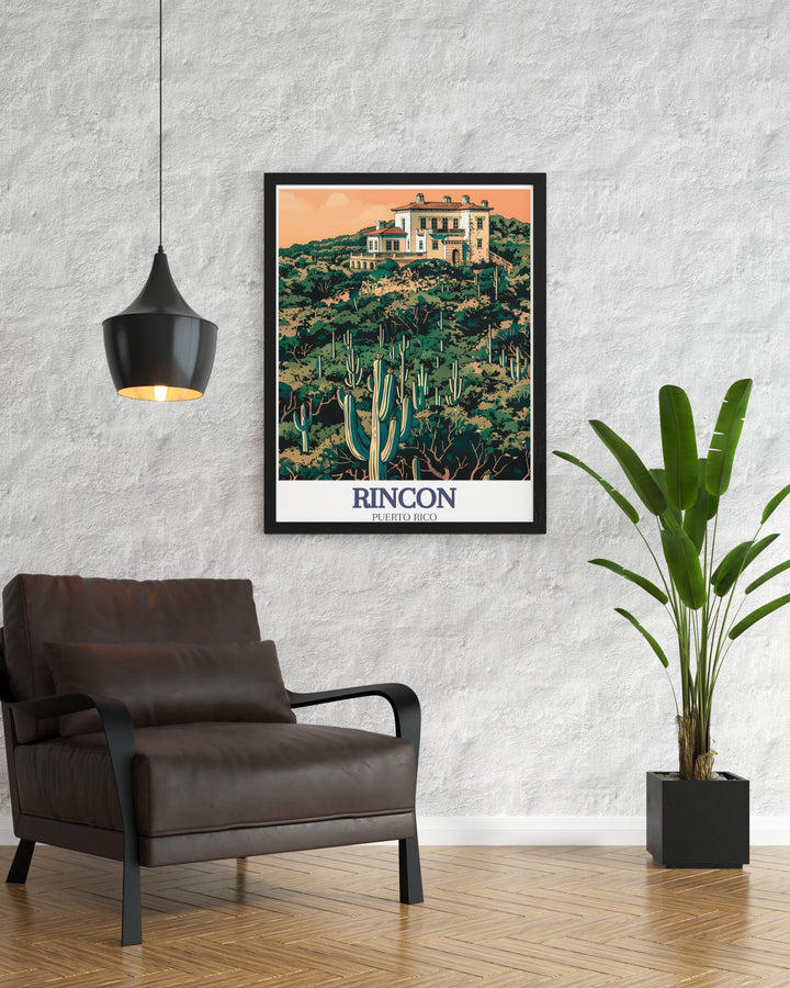 A stunning Costa Rica poster featuring Rincon de la Vieja, Castillo Serrallés, and the Guánica Dry Forest. This vibrant artwork celebrates the diverse landscapes of Costa Rica, making it a perfect addition to any room or travel enthusiasts art collection.