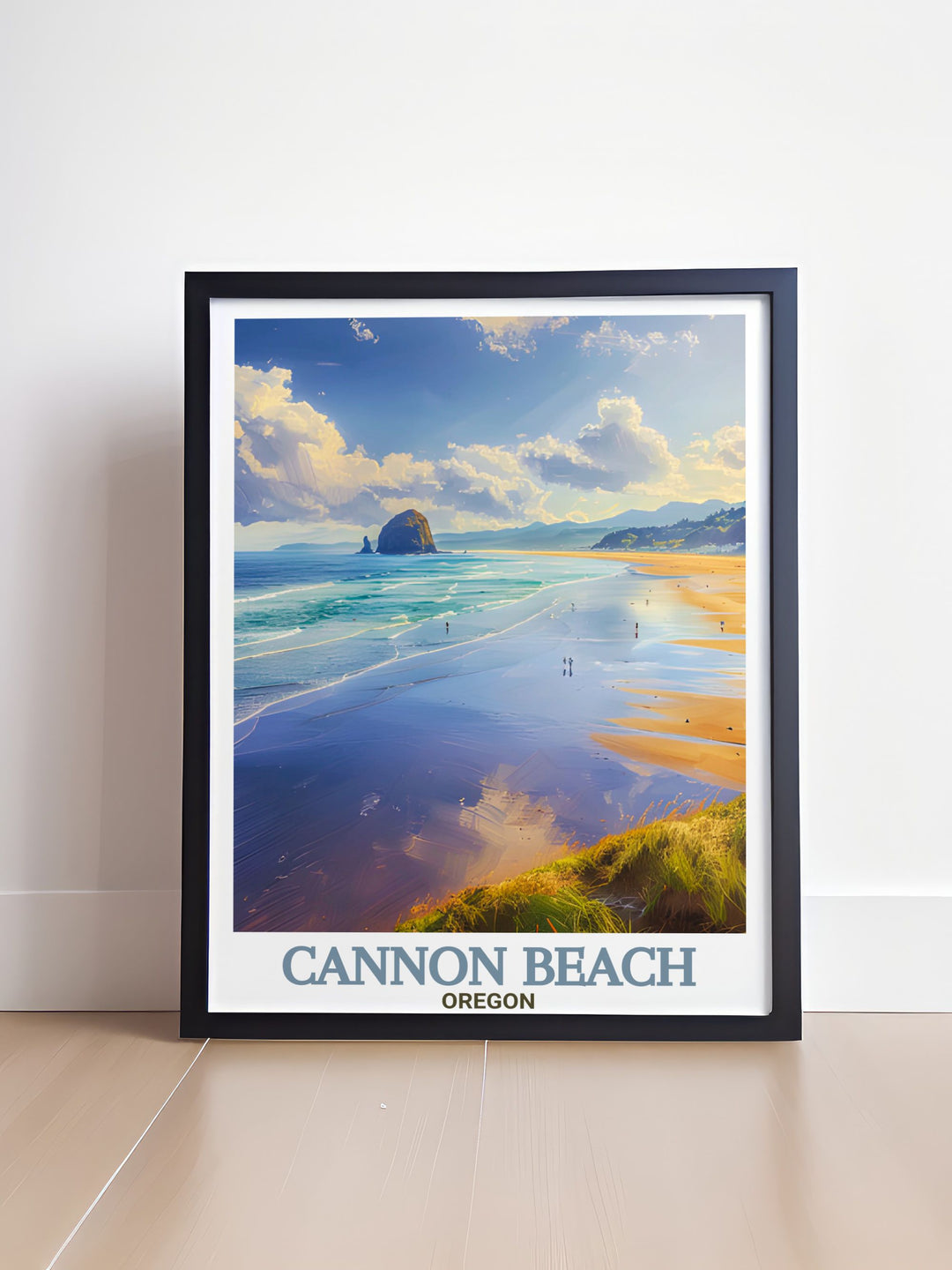Elegant Cannon Beach map art print featuring detailed street maps and landmarks making it a unique addition to any wall art collection and a perfect gift for travel enthusiasts