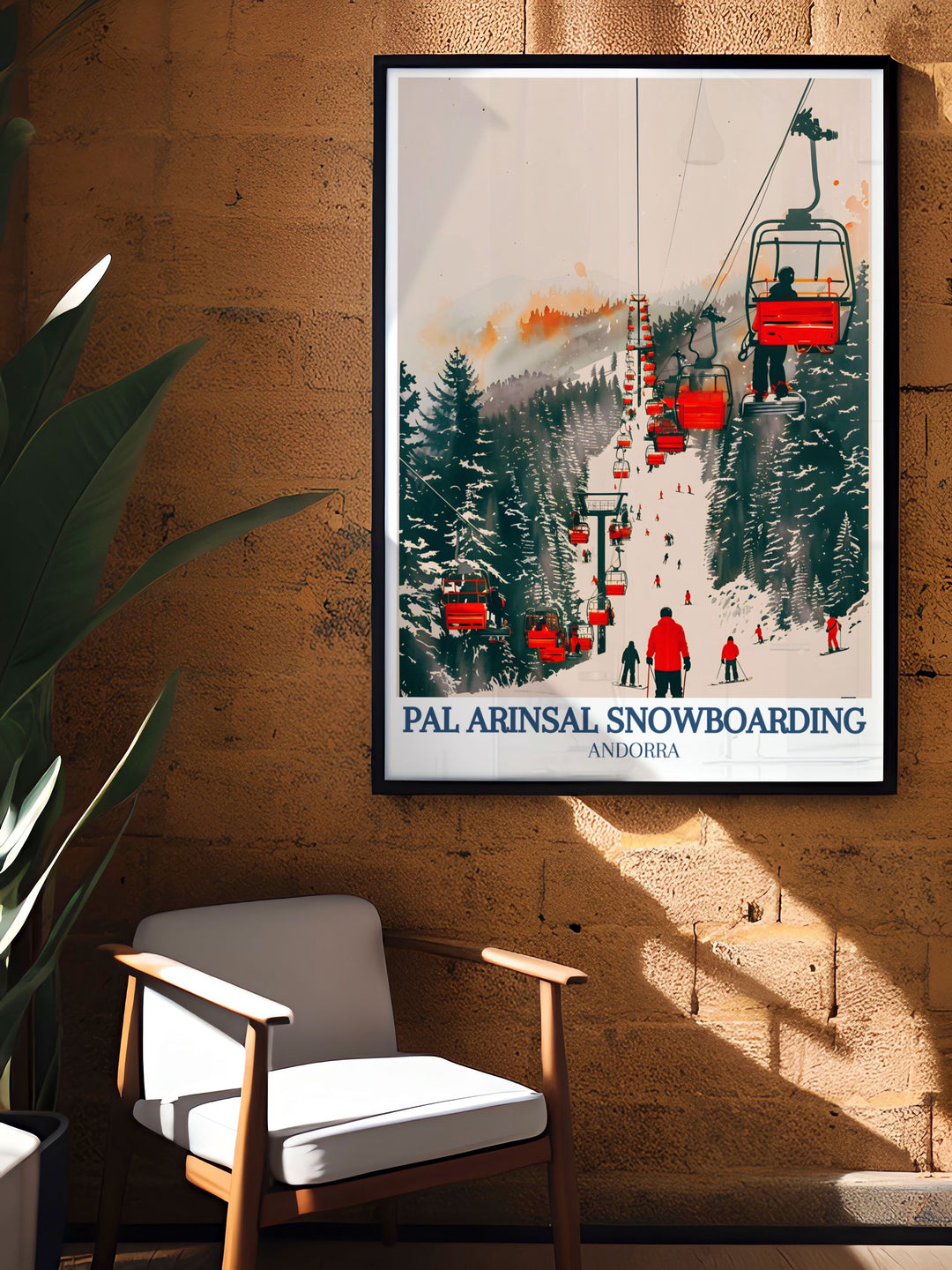 Andorra Wall Art depicting the Vallnord ski area Port Vell modern decor ideal for adding a touch of sophistication to your home with beautiful vintage ski prints and national park posters highlighting Andorras natural beauty