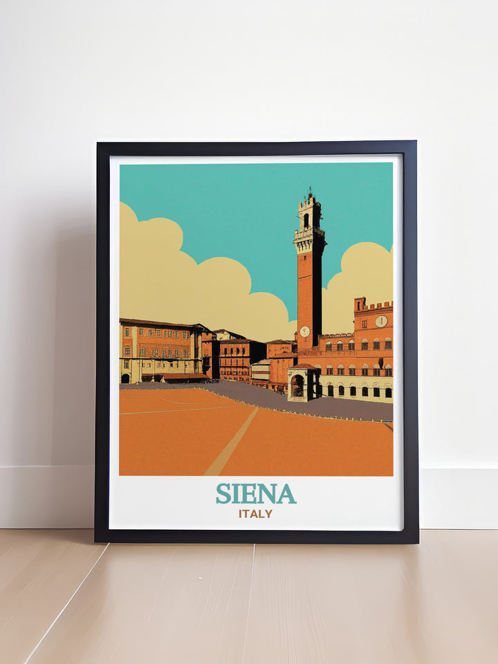 Capture the heart of Siena with this matted black and white city print featuring Piazza del Campo. The fine line art and Siena Street Map make it an excellent choice for modern decor. Perfect for gifting on holidays such as Fathers Day or Mothers Day.