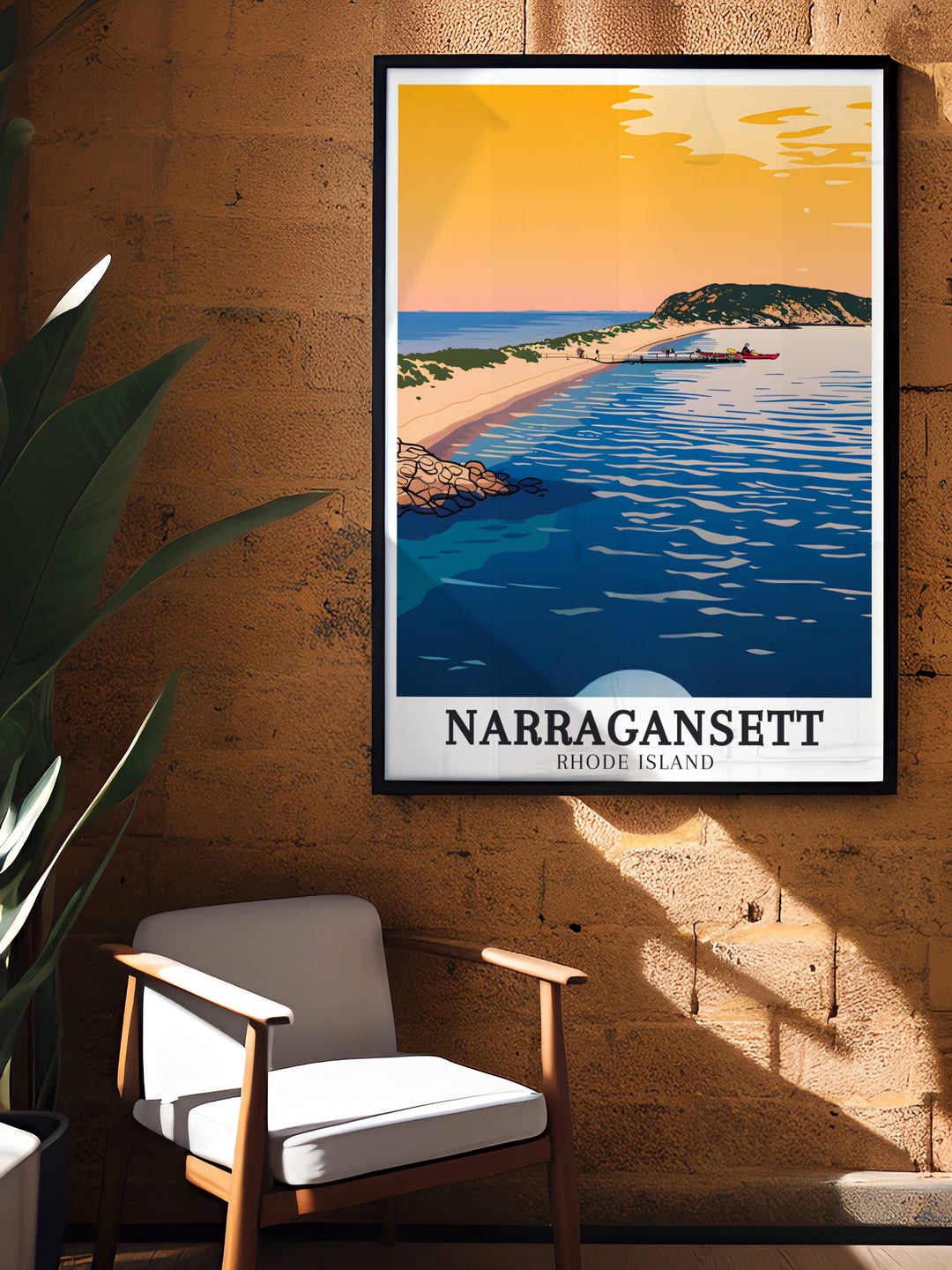 Perfect wall decor featuring Breachway Inlet Narragansett Beach brings the charm and beauty of Rhode Island to your walls with a variety of prints maps and posters designed to fit contemporary and classic styles