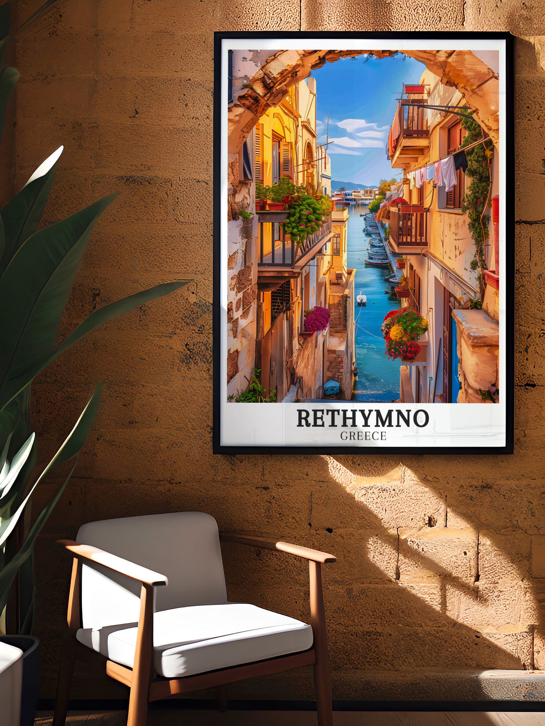 Rethymno Gift featuring Old Town Crete modern prints provides a unique and meaningful gift idea for those who love Greece travel art the perfect decor piece for any room this print is a beautiful reminder of Greeces iconic culture and architecture