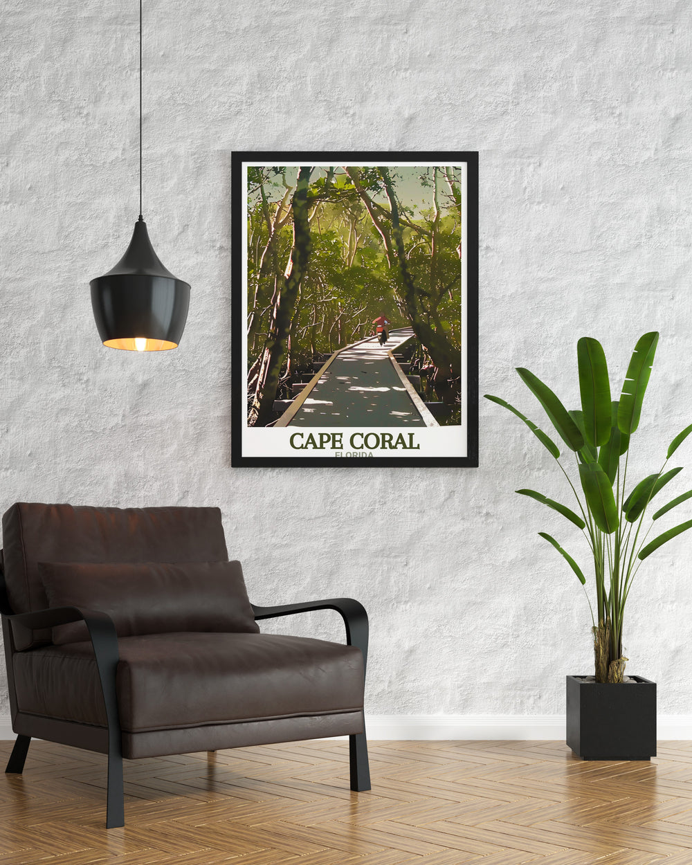 Stunning Cape Coral Wall Art depicting Four Mile Cove Ecological Preserve brings a touch of Floridas scenic beauty to your home decor detailed artwork perfect for travel lovers and those who cherish serene natural landscapes.