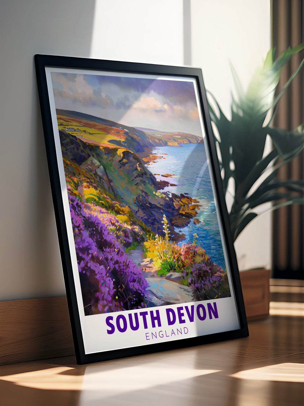 South Devon Coastal Path modern prints that capture the beauty of this iconic UK coastal region. These vibrant prints are ideal for adding character to your space and make perfect gifts for anyone who enjoys nature and coastal scenery.
