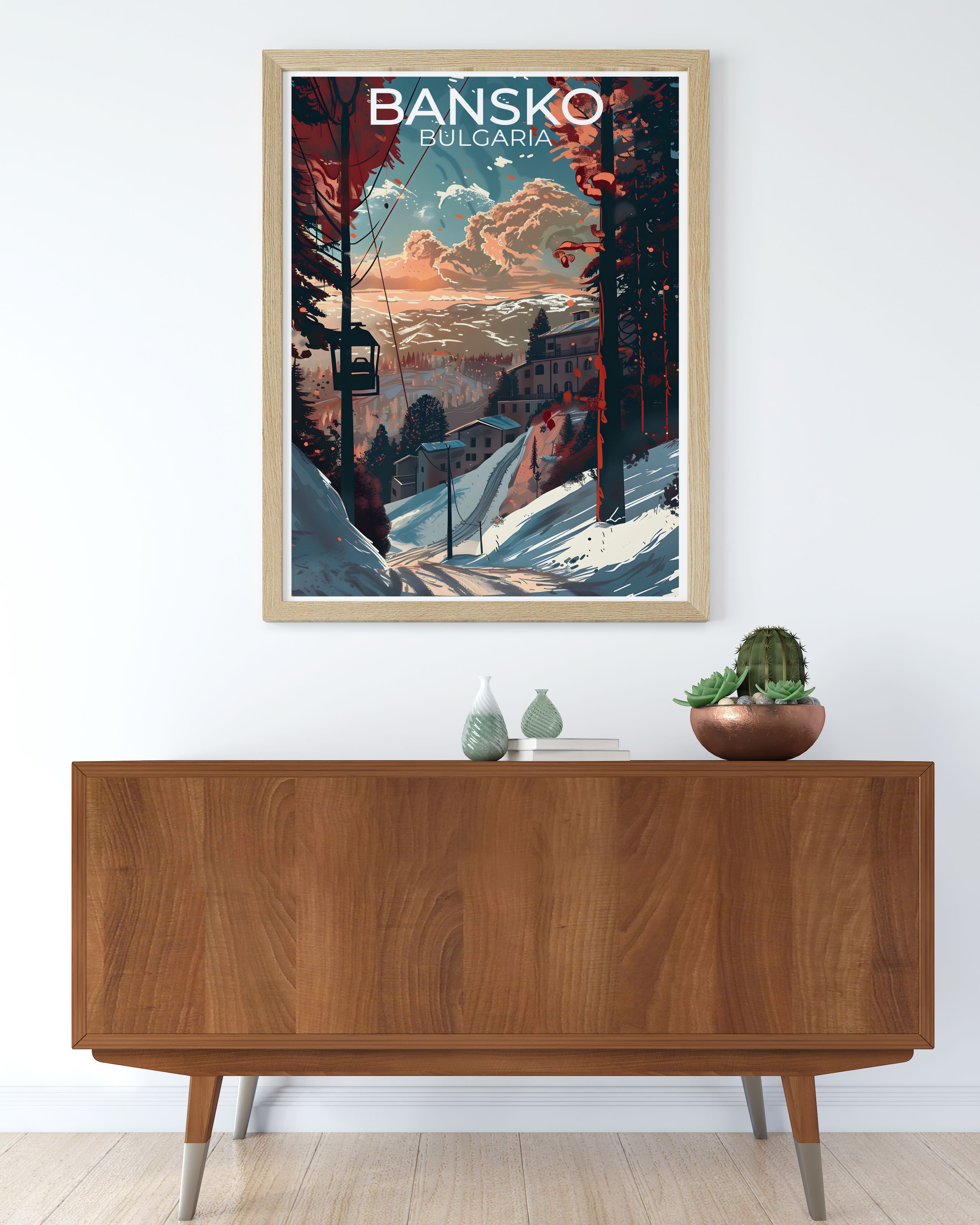 Retro vintage style Bulgaria travel poster print — Balkantourist era